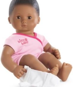 Bitty Baby Dark Skin Doll with Textured Black Hair and Pink Bodysuit