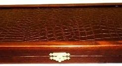 16 Inch Backgammon Board Game Set Wood Crocodile Leather Pieces Dices 2