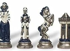 Mary Stuart Queen of Scots Chess Set Hand Painted Brass and Nickel 2