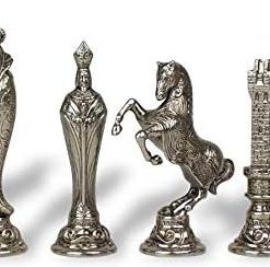 Renaissance 48M Chess Set in Brass and Nickel Made in Italy New 2