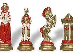 Mary Stuart Queen of Scots Hand Painted Metal Chess Set by Italfama