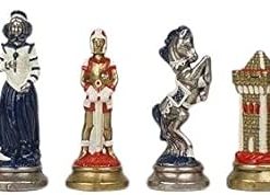 Mary Stuart Queen of Scots Chess Set Hand Painted Brass and Nickel