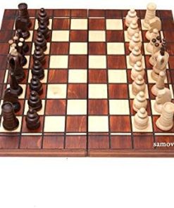 Wooden Mini Chess Board Piano Hand-Carved Russian Game Set 2