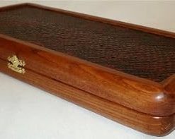 Wood and Snake Leather Backgammon Board Game Set with Pieces and Dice 2