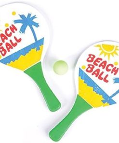 Durable Multicolor Beach Paddle Ball Game Set for 2 Players, 12 Sets