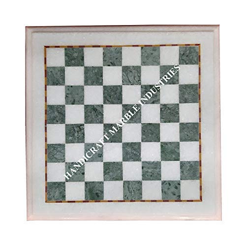 Customized White Marble Chess Board with Green Blocks for Players Customized White Marble Chess Board with Green Blocks for Players
