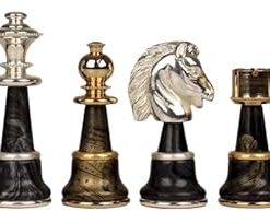 Classic Staunton Gold and Silver Chess Set by Italfama 68 Characters