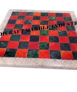 Gift Idea Red and Green Chess Board Classic Chess Pieces and Names 2