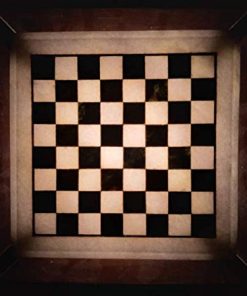 Customized White Marble Chess Board with Green Blocks for Players 2