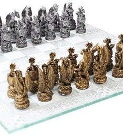 Dragon Kingdom Chess Set with Glass Board by Pacific Giftware 2