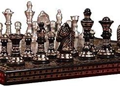 Antique 10 Inch Chess Board Set Handmade Brass Collectible Game