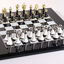 Black and White Chess Set 141BN 347NB with Lacquered Finish for Sale 2