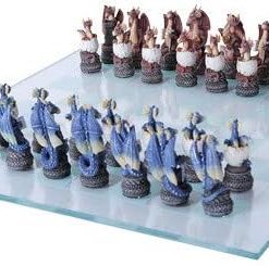 Pacific Giftware Dragon Legend Chess Set with Glass Playing Board 2
