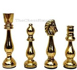 Luxury Brass and Copper Chess Set King 4.25 Inch – Chess Empire Pieces 2