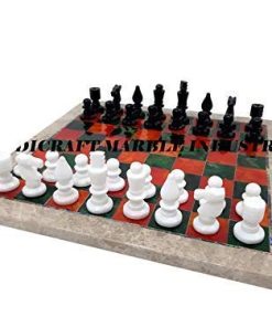Gift 12 Inch Red and Green Blocks Classic Chess Set for All Players