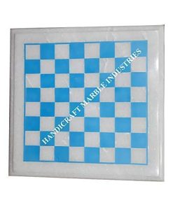 Best Marble Chess Board Gift White and Turquoise with Pieces 2