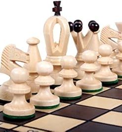 The Veles Chess Set, Wooden Handmade European Chess Pieces, 2.3 Inch Tall King, Storage Chess Board 11.75 x 11.75 Inch, ChessCemtral’s Carpathian Collection Board Game