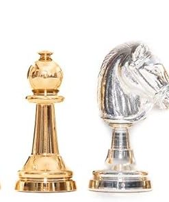 Bello Collezioni Solid Brass Luxury Staunton Chessmen with 24k Gold Plating 2