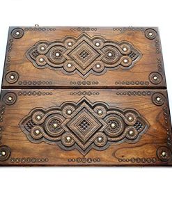 Wood Backgammon Set 20×20 Inches Classic Game with Wooden Pieces 2