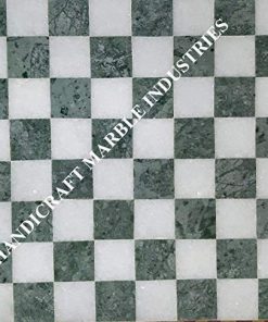 Best for GIFT “The Queen’s Gambit” White Marble Chess Board 12″ Inch Inlaid with Green Marble Blocks Chess Game, Corner Table, Side Table, Chess Lovers, Ready to Dispatch 2