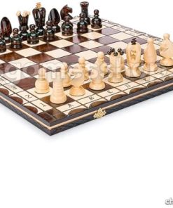 Muba Handcrafted Wooden Chess Set with Board Perfect Gift Idea 17 Inches
