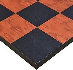 19 Inch Spanish Veneer Chess Board Minimalist Black Anigre Red Ash Burl 2