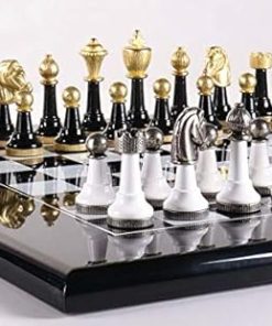 Black and White Chess Set 141BN 347NB with Lacquered Finish for Sale