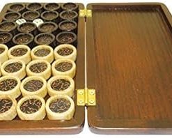 Luxury Wooden Backgammon Set with Dices and 1 Inch Chips