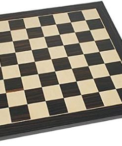 WE Games Jacques Chess Set with Weighted Pieces and Black Wood Board 19 in. 2