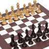 Columbus Park Chess Set with Leatherette Board for Easy Play