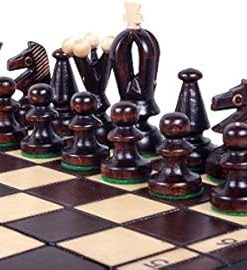 The Veles Chess Set, Wooden Handmade European Chess Pieces, 2.3 Inch Tall King, Storage Chess Board 11.75 x 11.75 Inch, ChessCemtral’s Carpathian Collection Board Game 2