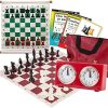 Scholastic Chess Club Starter Kit for 20 Members with Clocks Red