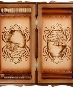 Handmade Solid Wood Backgammon and Checkers Game Set for All Ages 2