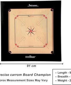 Champion Carrom Board Game Jumbo English Ply Wood with Coin & Striker 2