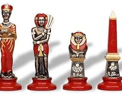 Hand Painted Egyptian Theme Metal Chess Set by Italfama 2