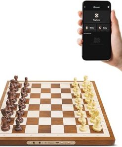 Handcrafted Wooden Chess Board with Extra Queens and AI LED Set