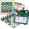 Chess Club Starter Kit for 10 Members with Diamond Quartz Clocks Green
