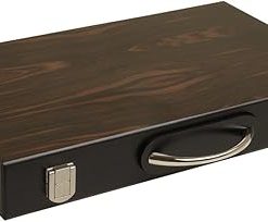15 Inch Backgammon Set Black Zebra Wood Board Oak Inlaid Field