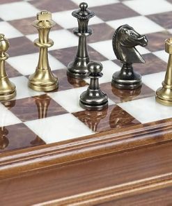 Bello Stefano Solid Brass Staunton Chessmen Collection from Italy