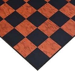 19 Inch Spanish Veneer Chess Board Minimalist Black Anigre Red Ash Burl