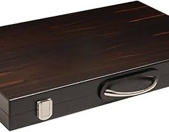 18 Inch Wood Backgammon Set Black Zebra Wood Board Oak Inlay