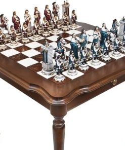 King Louis Sun King Chessmen and Luxury Palazzo Chess Checkers Table Italy
