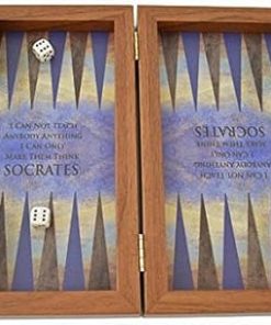 Handmade Socrates Traveler Backgammon Mini Set from Greece 2