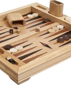 Vesey Street Inlaid Wooden Backgammon Set 19 Inch High Quality