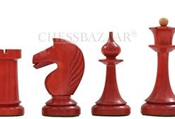 1950s Latvian Reproduced Chess Set with Lacquered Stained Crimson Finish 2