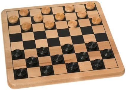 Wood Checkers and Tic Tac Toe 2 Sided Game Board with Pieces 2 Wood Checkers and Tic Tac Toe 2 Sided Game Board with Pieces - Image 2