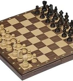 Goki Wooden Folding Magnetic Chess Set for Easy Storage