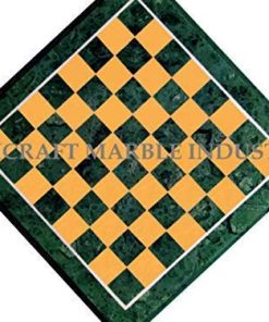 Green Chess Board 15 x 15 Inch, Marble Chess Board, Stone Chess Board Valentine’s Day Gift For Lover, Piece Of Conversation 2