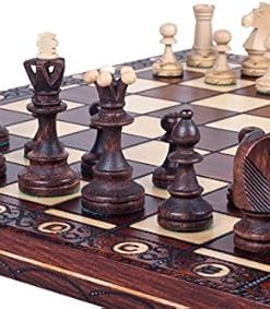 Handcrafted Wooden Chess Set with Board Ideal Gift for 1-2 Players