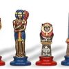 Hand Painted Egyptian Theme Metal Chess Set by Italfama